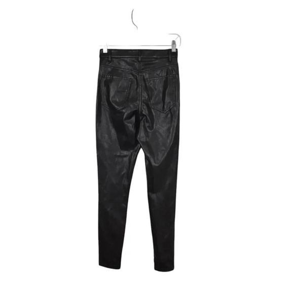 Aritzia Wilfred Free Faux Leather Leggings Pant Black Charm High Rise Size 00 - Picture 6 of 12